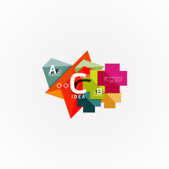 Abstract geometric option infographic banners, a b c steps process