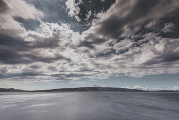 cloudy sky over the island
