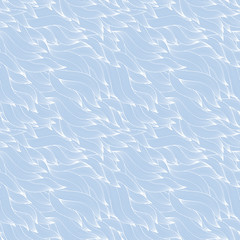 Seamless abstract hand-drawn waves pattern, wavy background.