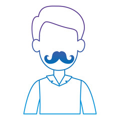 cute father with mustache avatar character vector illustration design
