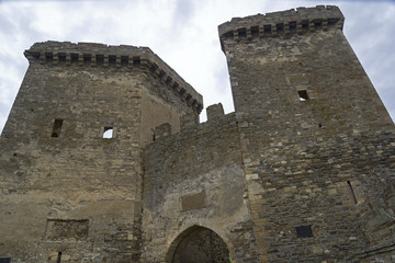 Genoese fortress in Sudak, Crimea. Gate towers.