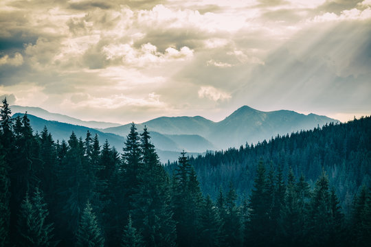 Inspiring Mountains Landscape, beautiful summer day in Tatras, Poland © blas