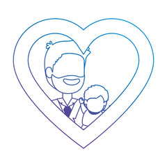 cute father lifting baby in heart vector illustration design