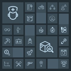 Modern, simple, dark vector icon set with report, statistic, geometry, internet, finance, trend, laundry, pin, business, road, profile, hospital, bank, location, web, care, navigation, medical icons