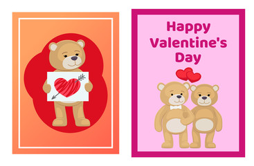 I Love You and Me Teddy Bears Vector