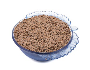 Organic Flax Seeds Also Know as Alsi, Linum usitatissimum or linseed Isolated on White Background