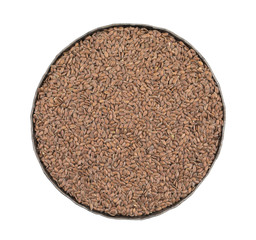 Organic Flax Seeds Also Know as Alsi, Linum usitatissimum or linseed Isolated on White Background