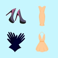 woman clothes icons set