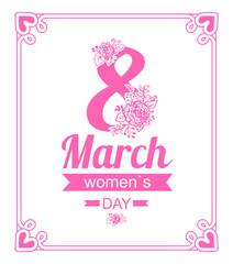 Fototapeta na wymiar 8 March Womens Day Elegant Vector Illustration