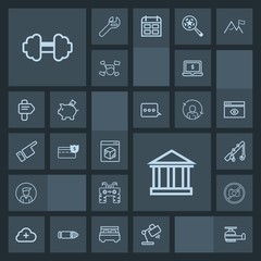Modern, simple, dark vector icon set with extreme, delivery, boy, technology, europe, workout, cloud, business, sign, fitness, reel, air, transportation, sky, laptop, online, notebook, table icons