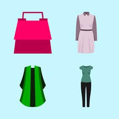 woman clothes icons set