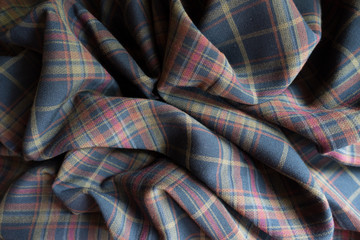 Jammed thick plaid fabric  in subdued colors
