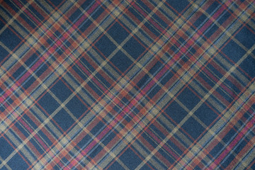 Viscose fabric with plaid print from above