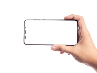 Male hand holding smartphone