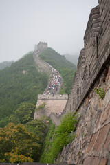 Tourists Climbing The Great Wall of China