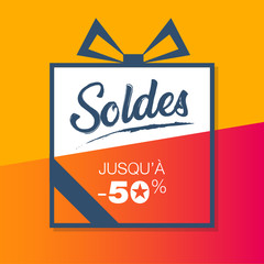 Soldes étiquette cadeau