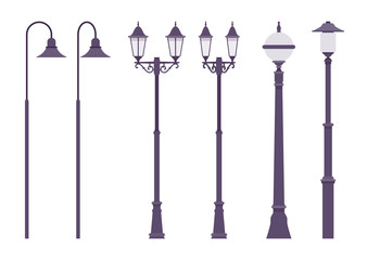 Black retro street lamp