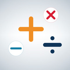 Fototapeta premium Math Symbols Vector Icon, isolated on modern background.