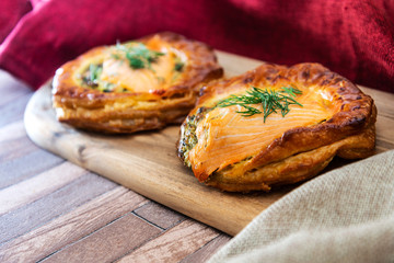 Quiche Lorraine with smoked Salmon