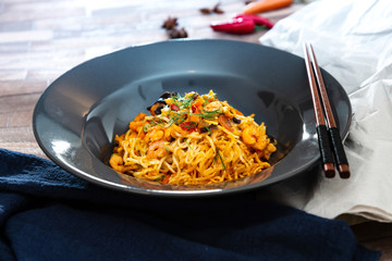 asian food noodles on the table