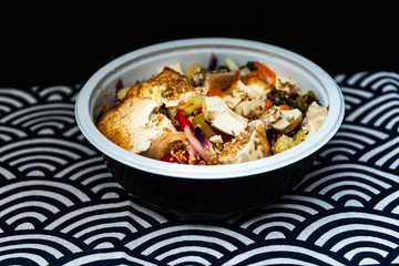 japanese food Soba tofu and vegetable Bowl