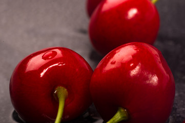 large ripe red sweet cherries