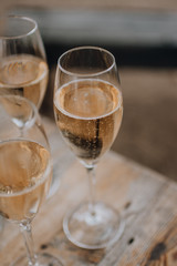 Champagne Bubbly in glasses at event