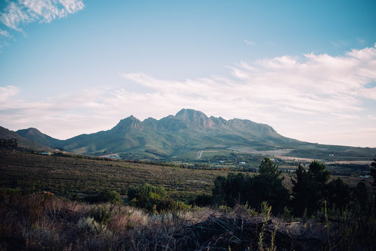 Simonsberg Mountain Range in South Africa