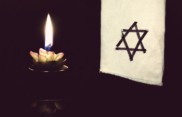 The star of David and candle stands