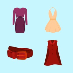 woman clothes icons set