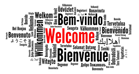 Welcome word cloud in different languages  © Ricochet64
