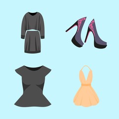 woman clothes icons set