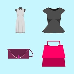 woman clothes icons set