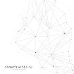 Abstract polygonal background with connected lines and dots. Plexus structure and communication background. Graphic plexus background. Science, medicine, technology concept.