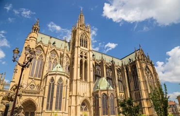 Deurstickers  Kathedrale Saint-Etienne in Metz an der Mosel Frankreich © wsf-f
