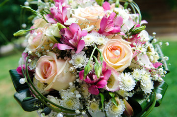 Beautiful colorful wedding bouquet. 