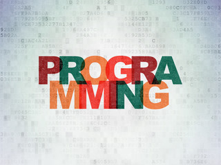 Programming concept: Painted multicolor text Programming on Digital Data Paper background