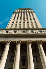  New York Court building. Split toned image.