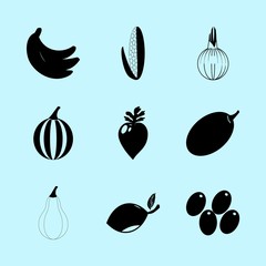 Fruit and Vegetables icons set
