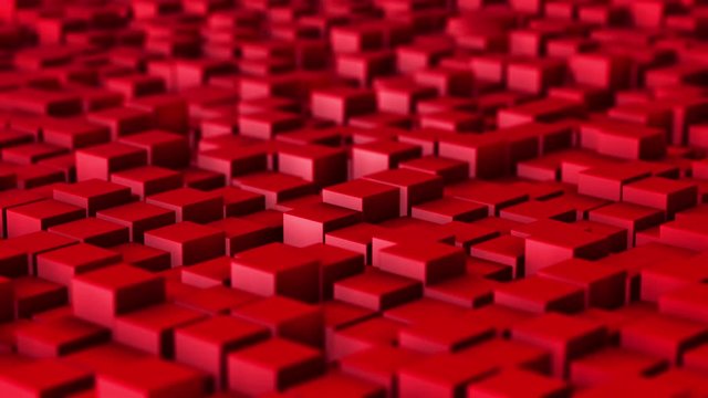 Slow motion ruby red cubes as animation loop background