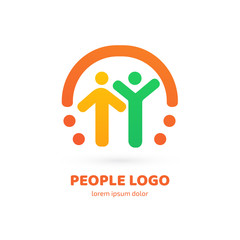 Logo design abstract people vector template.