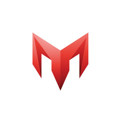 3d color modern M initial logo 