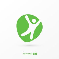 Human character vector logo template creative illustration. Abstract man figure sign.