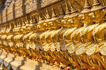 Garudas and nagas on external decorations of the Ubosoth, Wat Phra Kaew temple, Grand Palace,...