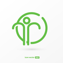 Human character vector logo template creative illustration. Abstract man figure sign.