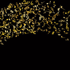 Musical Signs. Modern Background with Notes. Vector Element for Musical Poster, Banner, Advertising, Card. Minimalistic Simple Background.