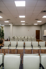 Rows of chairs in waiting room