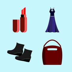 woman clothes icons set
