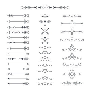 Vector set of decorative arrows and dividers