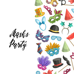 Vector background masks and party accessories